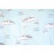 Premium grade diaper cloth [Site 60x60cm] Saker Bamboo70%+Cotton30% [Blue whale pattern]