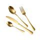 Saker, Non -Toxic Dining Equipment (With Confirmation Certificate), Complete Set Of 100% Small Stainless Steel, 24 -Piece Thick, Gold