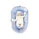 Babiesoft Nest Cushion, Cushion, Cotton, Cotton, Baby Balls For The First Birthback-9 Months, Can Be Washed Every Piece. Side Quilt Up To 950 Gram. Laef And Blue