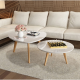 [Pre-Order] Home Studio Minimal Coffee Table Set ชุดโต๊ะกลางห้องรับแขกไม้สไตล์มินิมอล ขาว