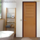 PROUD Model MD03 PVC bathroom door smooth door Coating door Antimold and black period size 70x180x35 cm