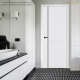 PROUD Model MG01 white door smooth door UPVC bathroom door no black stains and mold size 70x200x35 cm