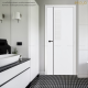 PROUD Model MG03 white door smooth door UPVC bathroom door no black stains and mold size 70x200x35 cm