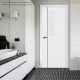 PROUD Model MG03 white door smooth door UPVC bathroom door no black stains and mold size 70x180x35 cm