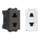 HACO เต้ารับ 2 ขาเดี่ยว 16 แอมป์ 250 โวลต์ พร้อมม่านนิรภัย 2Pin Euro-American Socket 16A 250V รุ่น PR-R121