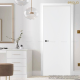 PROUD Model UG01 white smooth door with grooves UPVC door protects from sound and UV rays size 80x200x35 cm