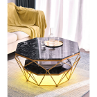 [Pre-Order] Home Studio Two Layers Octagon Coffee Table โต๊ะกลางแปดเหลี่ยมท็อปหินอ่อนสองชั้น