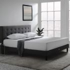 Lotus Bedframe Lt Cristal Fabric-P17 Size 5Ft. Grey