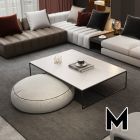 [Pre-Order] Home Studio Rectangle Marble Coffee Table II โต๊ะกลางท็อปหินอ่อน ขาว