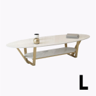 [Pre-Order] Home Studio 2 Layers Oval Coffee Table โต๊ะกลางยาวลายหินอ่อนสองชั้น