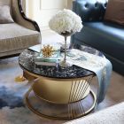 [Pre-Order] Home Studio Two Layer Round Coffee Table โต๊ะกลางสองชั้นสไตล์ยุโรป ดำ