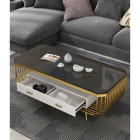 [Pre-Order] Home Studio Design Coffee Table III โต๊ะกลางท็อปหินอ่อน กระจกดำ