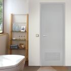 PROUD Model MD02 PVC bathroom door smooth door Coating door Antimold and black period size 80x180x35 cm