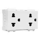 HACO เต้ารับ 3 ขาคู่ 16A 250V สีขาว เทา ดำ Duplex 3 pin Euro-American socket รุ่น IC-E233