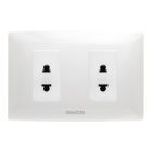 HACO ชุดเต้ารับ 2 ขา 2 ช่อง พร้อมแผงหน้ากาก 2 pin Euro-American 2 socket with frame รุ่น AP-R121