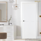 PROUD Model UG02 white smooth door with grooves UPVC door protects from sound and UV rays size 80x200x35 cm