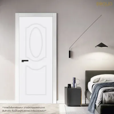 PROUD Model UN03 white exterior door wood pattern mullion strong durable size 70x200x35 cm