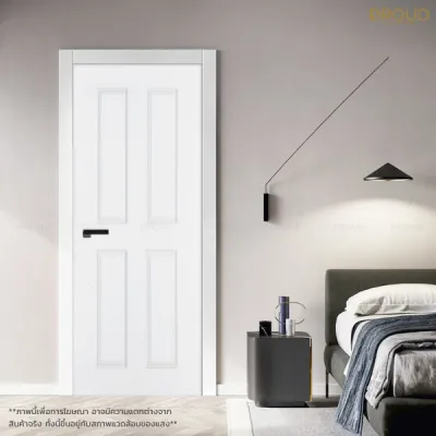 PROUD Model UN04 white exterior door wood pattern mullion strong durable size 70x200x35 cm